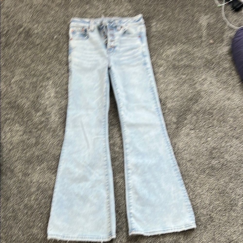 American Eagle Outfitters Blue Flare Wide Leg Jeans